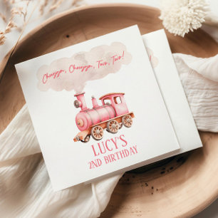 Serviette En Papier Chugga Deux Choo Choo Train 2e fête d'anniversaire