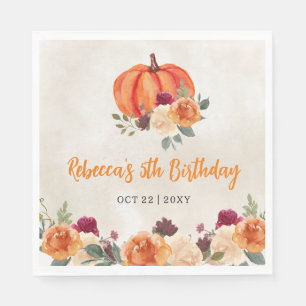 Serviette En Papier Chute Burnt Orange Citrouille Patch Anniversaire