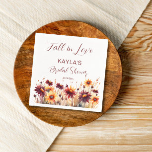 Serviette En Papier Chute d'amour burgundy orange dahlias nuptiale