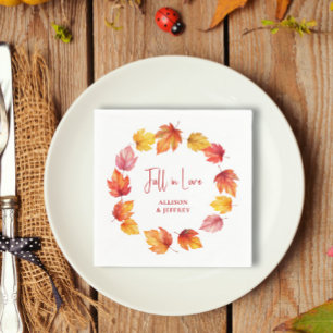 Serviette En Papier Chute du Mariage d'automne Feuille chute dans l'am