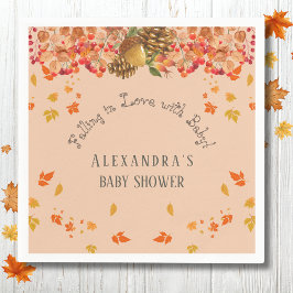 Serviette En Papier Chute en amour Baby shower d'automne fleuri