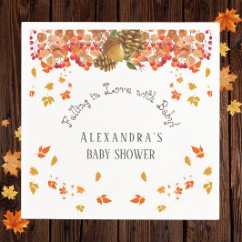Serviette En Papier Chute en amour Baby shower d'automne fleuri