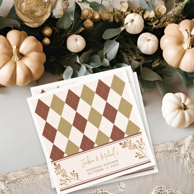 Serviette En Papier Chute en amour Chute Foliage Jacquard Wedding show (Créateur téléchargé)