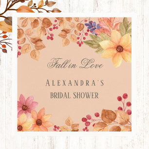 Serviette En Papier Chute en amour Floral Fête des mariées d'automne