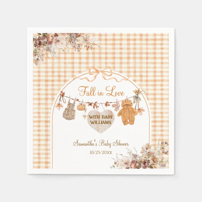 Serviette En Papier Chute en amour Rustique Baby shower d'automne mode (Devant)