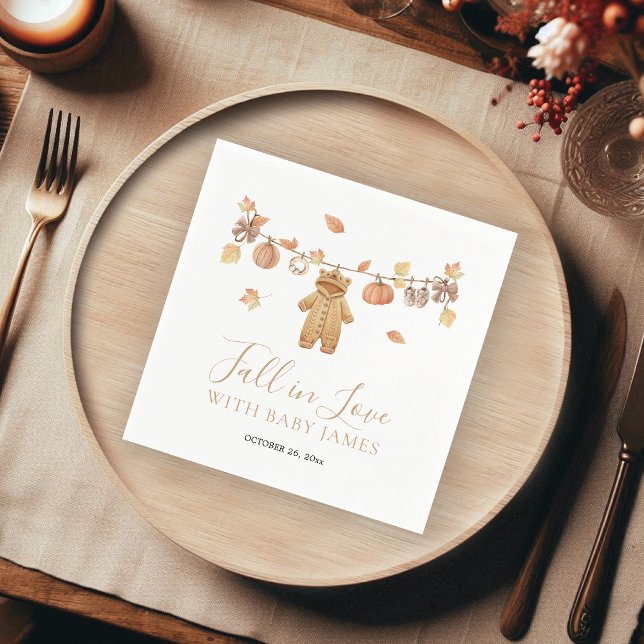 Serviette En Papier Chute en amour Rustique Boho Baby shower d'automne (Créateur téléchargé)