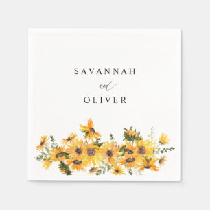 Serviette En Papier Chute Tournesol Nom Floral Napkins 2