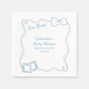 Serviette En Papier Ciao Baby Pâtes Dessinées à la main Baby shower it