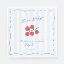 Ciao Bébé ! Tomates Fête de Baby Shower Bleu Rouge