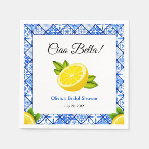 Serviette En Papier Ciao Bella Bridal Shower Italien Méditerranéen