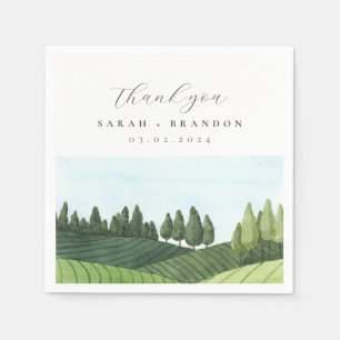 Serviette En Papier Ciel bleu avec serviettes de mariage Green Field
