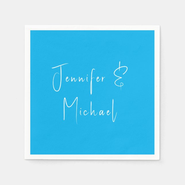 Serviette En Papier Ciel bleu classique mariage (Devant)