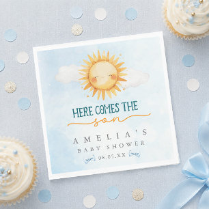 Serviette En Papier Ciel Bleu Voici le Fils Baby Shower