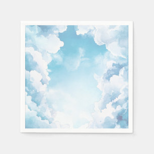 Serviette En Papier Ciel Envoyé Nuages Bleus Baby Shower