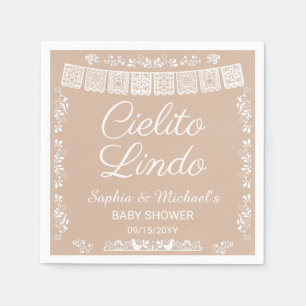 Serviette En Papier Cielito Lindo Baby Shower Beige