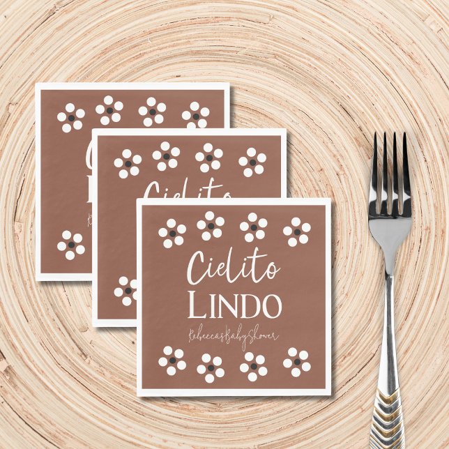 Serviette En Papier Cielito Lindo Talavera Baby shower mexicain Fiesta (Créateur téléchargé)
