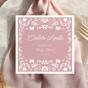 Serviette En Papier Cielito Lindo Talavera Baby shower rose mexicain