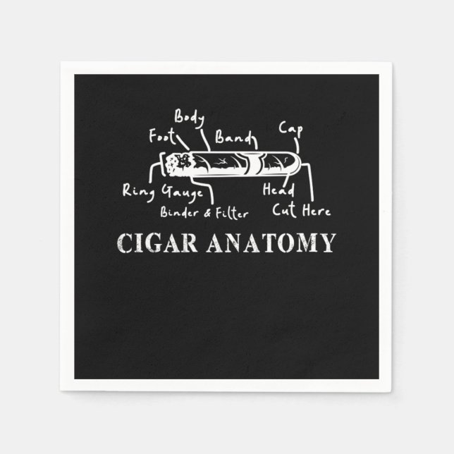 Serviette En Papier Cigar Anatomie Smoker Humidor Cutter Cigars Cadeau (Devant)