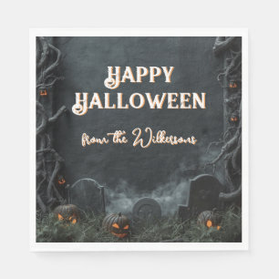 Serviette En Papier Cimetière Effrayant 3D Pierres Tombales Halloween