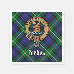 Serviette En Papier Cimier du clan Forbes sur tartan
