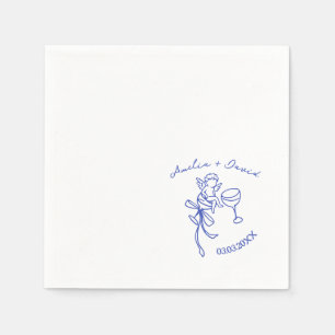 Serviette En Papier Cin Cin Cherub Cupid Personnalisé Dessiné à la Mai