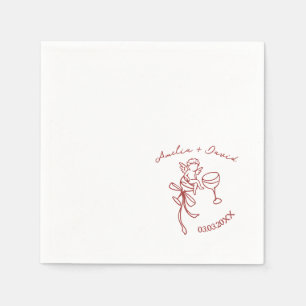 Serviette En Papier Cin Cin Cherub Cupid Personnalisé Dessiné à la Mai