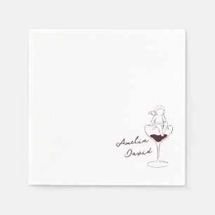 Serviette En Papier Cin Cin Cherub Cupid Personnalisé Dessiné à la Mai