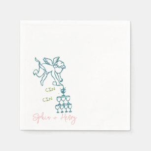 Serviette En Papier Cin Cin Cherub Main Tirée Cupid Icon Mariage