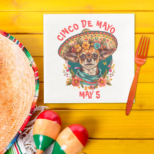 Serviette En Papier Cinco de Mayo Chihuahua portant Sombrero & Serape