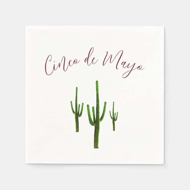 Serviette En Papier Cinco de Mayo Fiesta Party Desert Cactus (Devant)