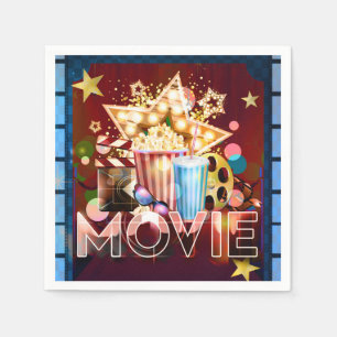 Serviette En Papier Cinéma Films Soirée Cinéma Fête d'anniversaire