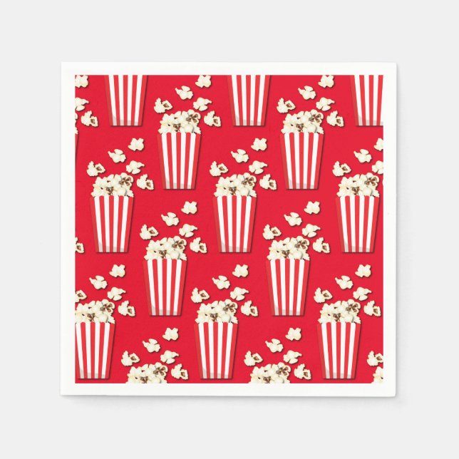 Serviette En Papier Cinéma Popcorn Party Anniversaire Napkins (Devant)