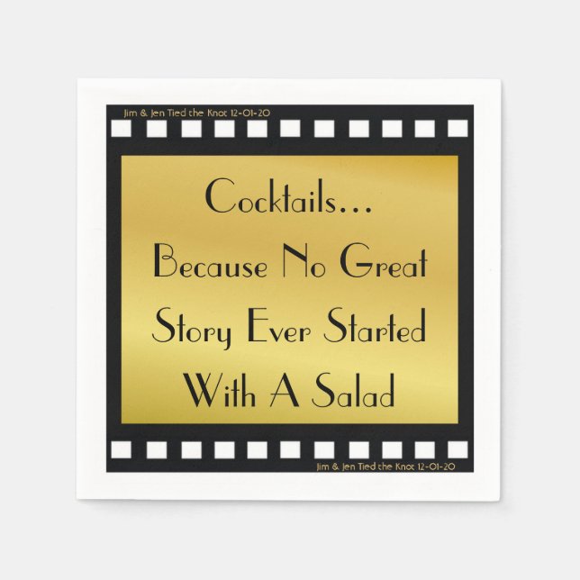 Serviette En Papier Cinéma Thème Cocktail Party Napkins (Devant)
