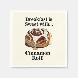 Serviette En Papier Cinnamon Roll Sweet Bun Party