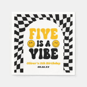 Serviette En Papier Cinq Est Une Vibes Rétro Cinquième 5ème Anniversai