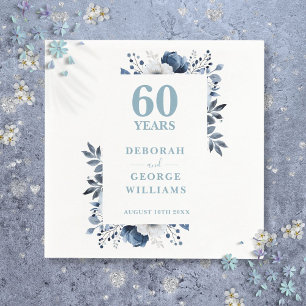 Serviette En Papier Cinquante ans de mariage Diamond Country Floral 