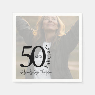 Serviette En Papier Cinquante ans et Fabuleux Photo Fête d'anniversair