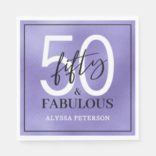 Serviette En Papier Cinquante ans et Fabuleux Texte 50e Anniversaire