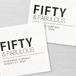 Serviette En Papier Cinquante ans et Fantastique Nom Date 50e annivers