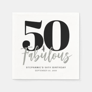 Serviette En Papier Cinquante ans et Fantastique Nom Date Fête d'anniv