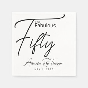Serviette En Papier Cinquante ans et Fantastique Texte Anniversaire 50