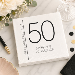 Serviette En Papier Cinquante ans moderne minimal et fabuleux Annivers