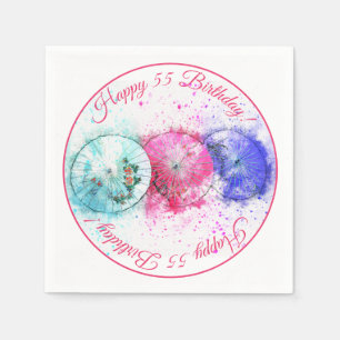 Serviette En Papier Cinquante-cinquième fête d'anniversaire de