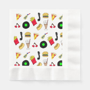 Serviette En Papier Cinquante Diner Nostalgic Style Records, Nourritur