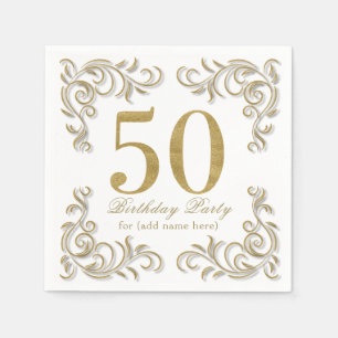 Serviette En Papier Cinquante et fabuleuse fête d'anniversaire de la 