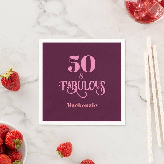 Serviette En Papier Cinquante et fabuleux fête d'anniversaire en Bourg (En situation)