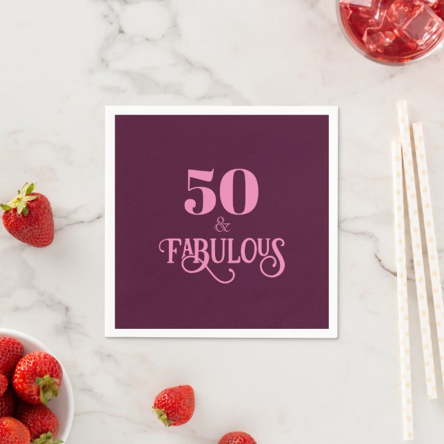 Serviette En Papier Cinquante et fabuleux fête d'anniversaire en Bourg (En situation)