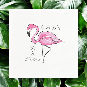 Serviette En Papier Cinquante et fabuleux Flamant rose rose personnali