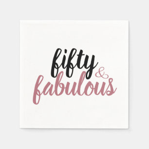 Serviette En Papier Cinquante Et Fabuleux Rose De Fête D'Anniversaire