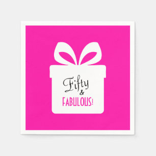 Serviette En Papier Cinquante & FANTASTIQUE ! Fête d'anniversaire rose